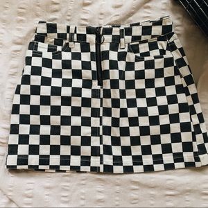 BDG checkered jean skirt